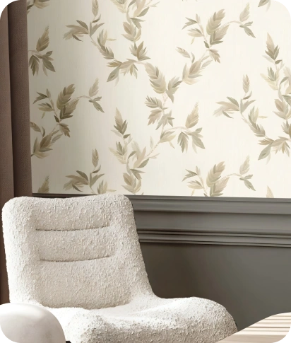 Leaf pattern beige at living room area